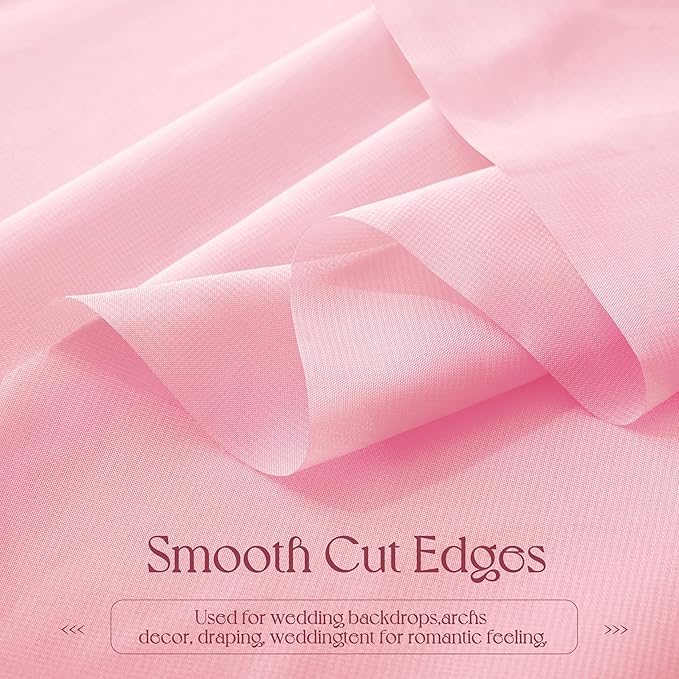 VACVELT Wedding Arch Draping Fabric Blush Pink Chiffon, 2 Panels Sheer Drapes - Image 6