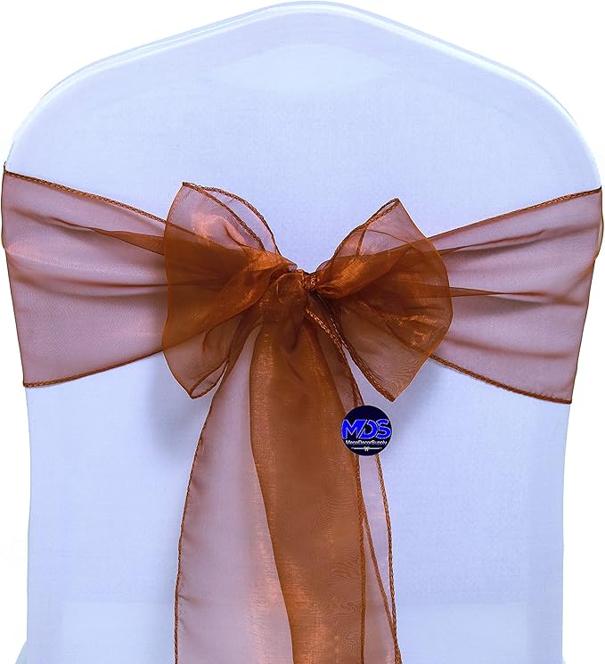 MDS Pack of 300 PCS Organza Chair Sashes Wider Dining Chair Bows Ribbon Tie Back - Image 3