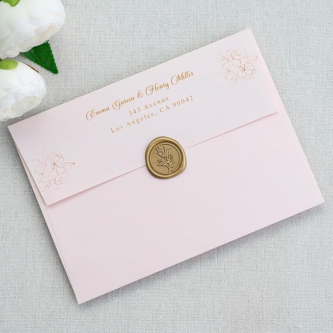 PONATIA 50 PCS 5x7 Envelopes, Blush Pink Self- Adhesive A7 Envelopes - Image 9