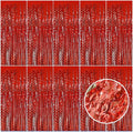 Red Tinsel Foil Fringe Curtains Wavy Backdrop by BOMSI