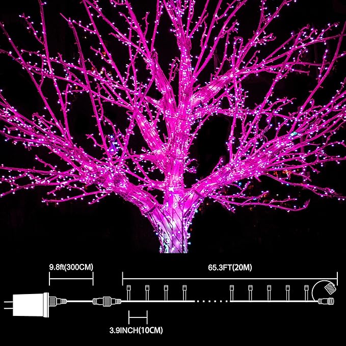 LAMPHOME 66ft Christmas Decorative Mini Lights, 200 LED Transparent Wire Fairy - Image 5