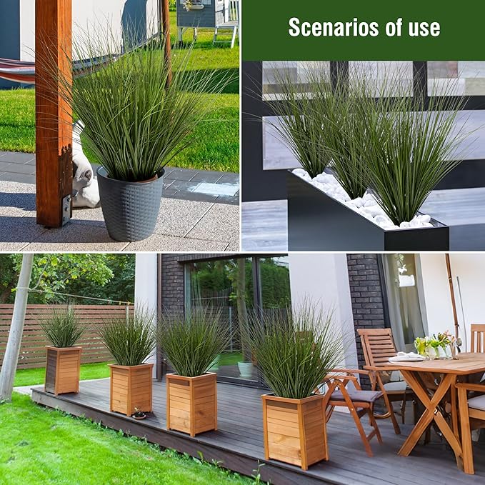 6PCS Fake Plants Artificial Wheat Grass Greenery Plastic Plants Fake Grass - Image 7