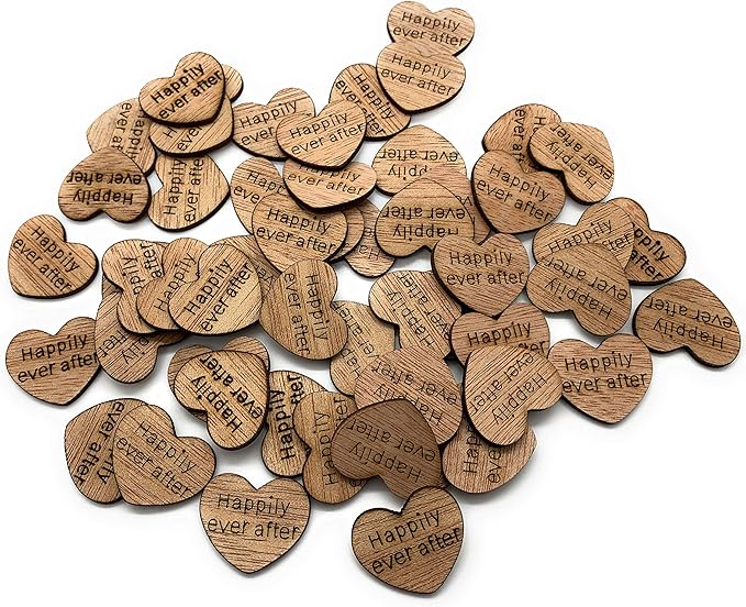 Wooden Heart Confetti ~ Happily Ever After ~ Wood Hearts, Wood Confetti - Image 5