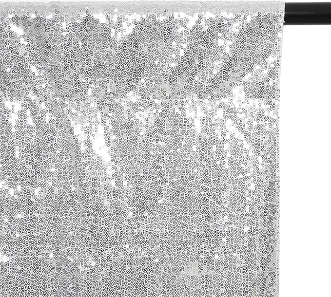 Eternal Beauty Silver Thick Sequin Backdrop, 10x10 Ft Glitter Background - Image 5