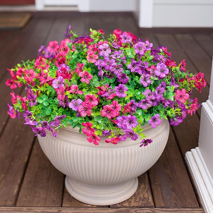 HyeFlora Artificial Flowers for Outdoor Indoor Garden Home Decoration, Faux - Image 4