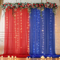 10×10ft Royal Blue Red Tulle Backdrop Curtain by WishCare