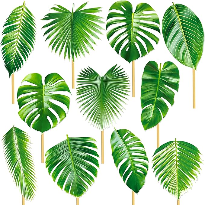 14pcs Palm Leaf Centerpiece Sticks Tropical Party Decorations - Image 2