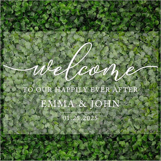Andaz Press Custom Large Wedding Acrylic Sign, 16 x 24 Inches, Happily Ever by AndazPress