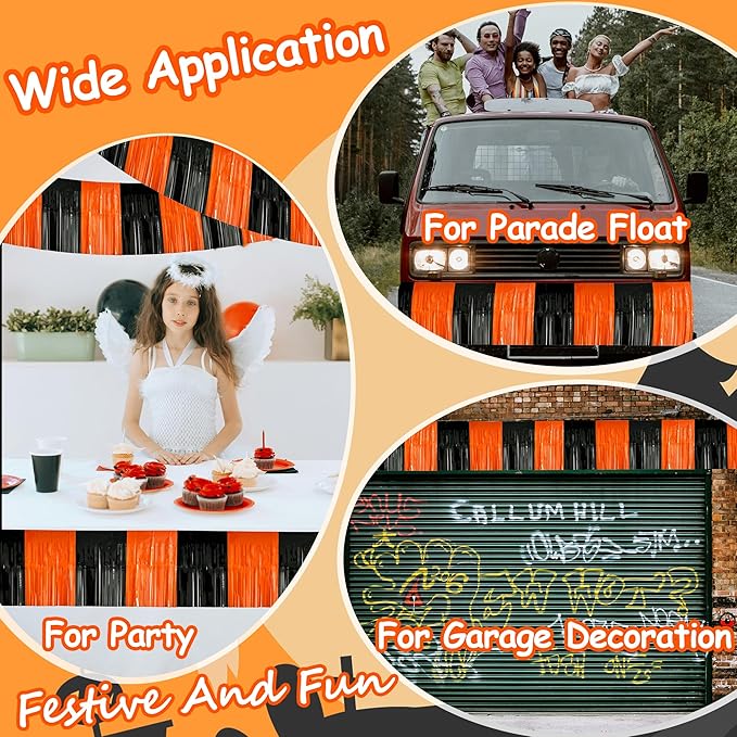4 Pack 10 Feet Black Orange Halloween Parade Float Decorations - Image 7
