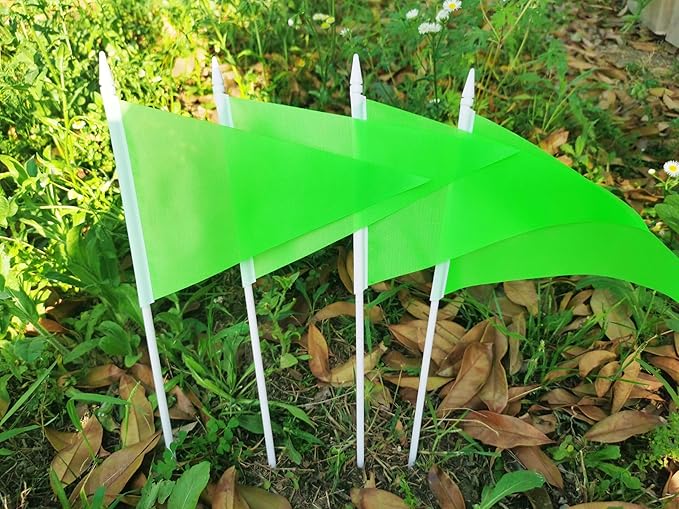 12 Pack Green Pennant Flags Small Mini Hand Held Solid Color Pennant On Sticks - Image 7