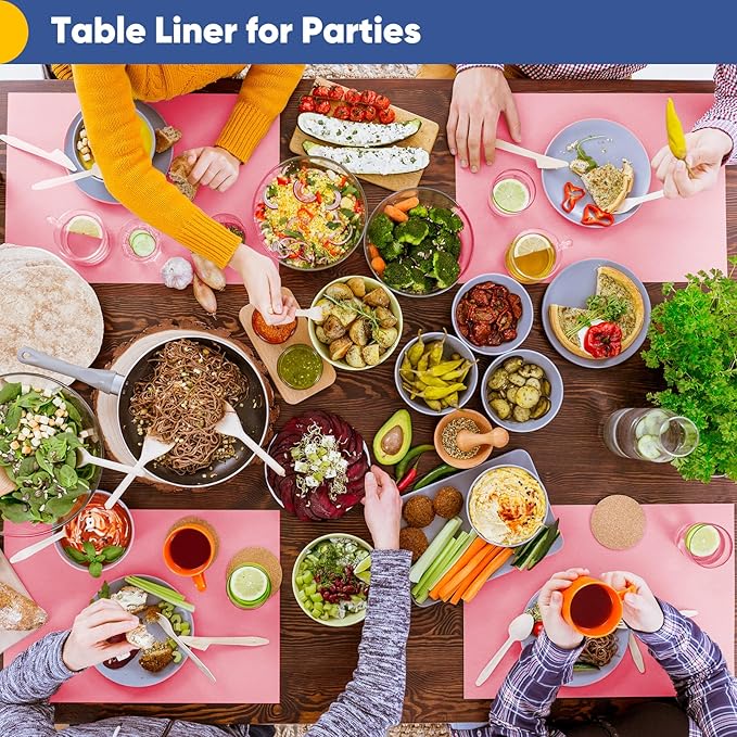 Vanhench 30"×1200" Pink Wrapping Paper Roll, Solid Color Craft Paper - Image 6