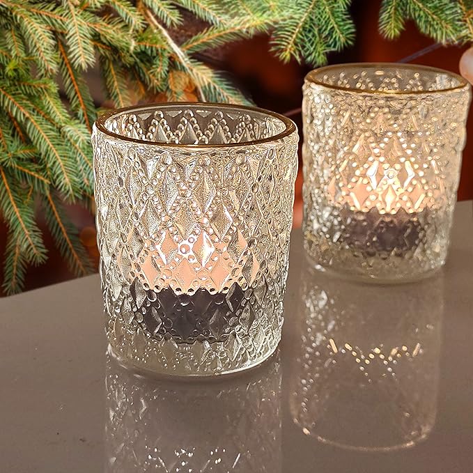 SHMILMH Clear Tealight Candle Holders Set of 24, Glass Votive Candle Holders - Image 6