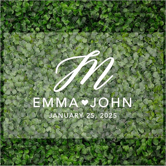 Andaz Press Custom Large Wedding Acrylic Sign, 16 x 24 Inches, Monogram Script by AndazPress