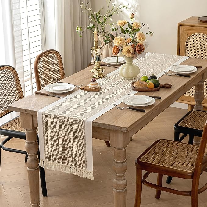Table Runners 95 Inches, Waterproof Boho Table Runner - Image 2