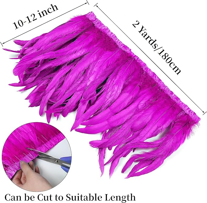 Holmgren Hot Pink Rooster Feather Trim - Image 4