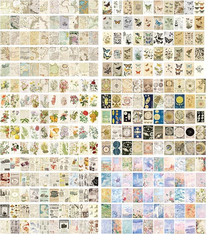 6 Sets 300 Pcs Washi Stickers Set Vintage Aesthetic Sticker Book - Image 2