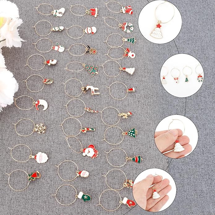 Wine Glass Charms Wine Charms for Stem Glasses Glass Markers Identifiers Tags - Image 4