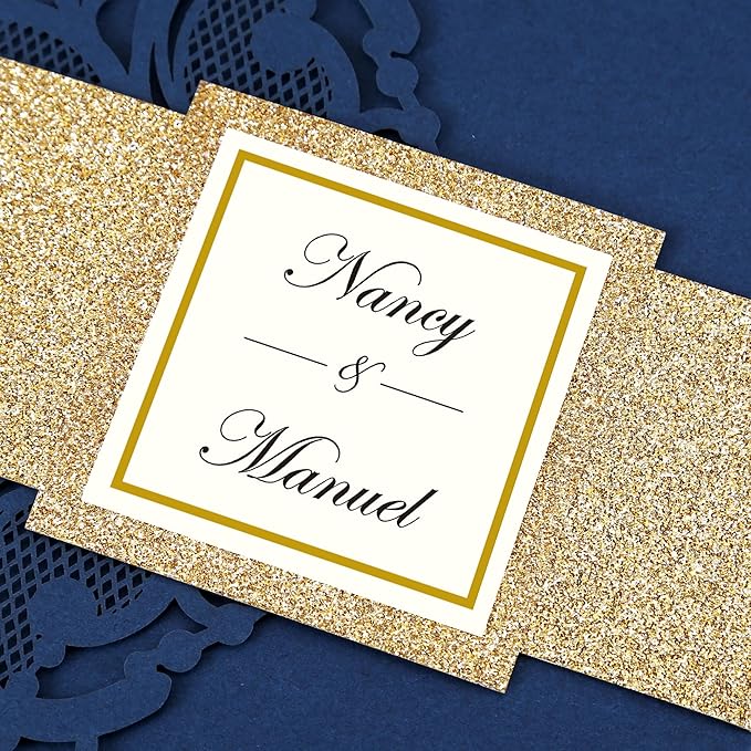 DORIS HOME 50PCS Laser Cut Wedding Invitations - Image 5