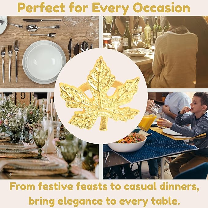 Elegant Handcrafted Leaf Napkin Rings - Image 5