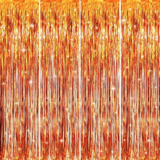 GOER 3.2 ft x 8.2 ft Metallic Tinsel Foil Fringe Curtains Party Photo Backdrop by GOER