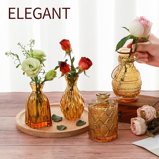 Vintage Small Glass Vases Set of 10, Mini Bud Vases - Image 2