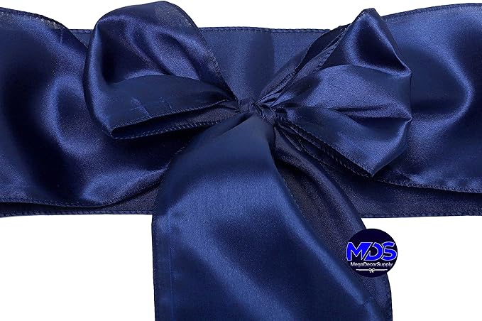 MDS Pack of 75 PCS Satin Chair Sashes Charmeuse Sateen Dining Chair Bows Ribbon - Image 3