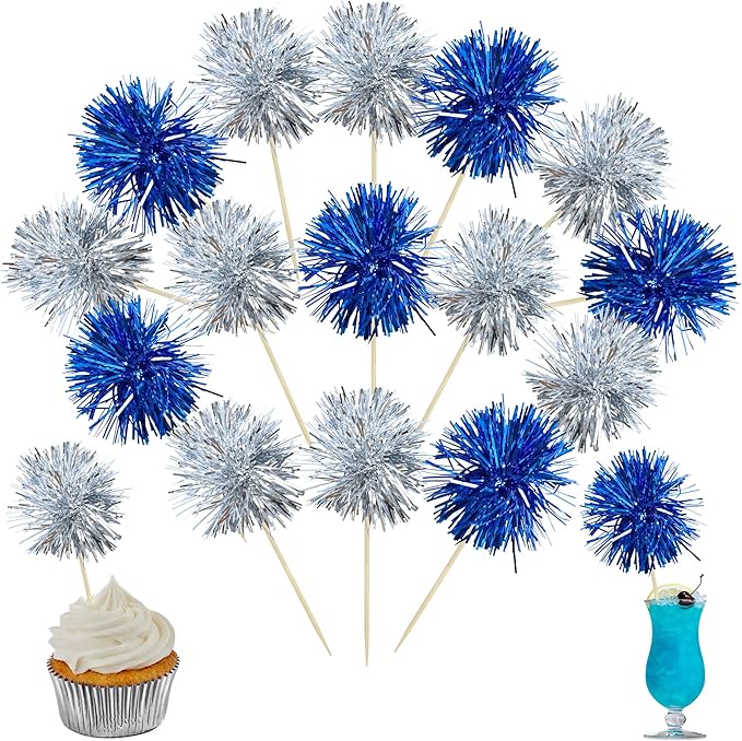 Ephlyn 30Pcs Foil Firework Cupcake Toppers Party Birthday Cake Toppers Supplies by Ephlyn