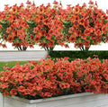 Artificial Flowers for Outdoors 24 Bundles, UV Resistant Orange Fake Silk by LUOAIYI