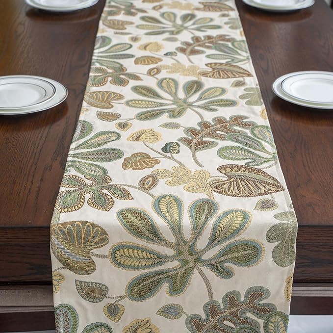 Mika Home Tropical Leaf Table Runner - Image 3