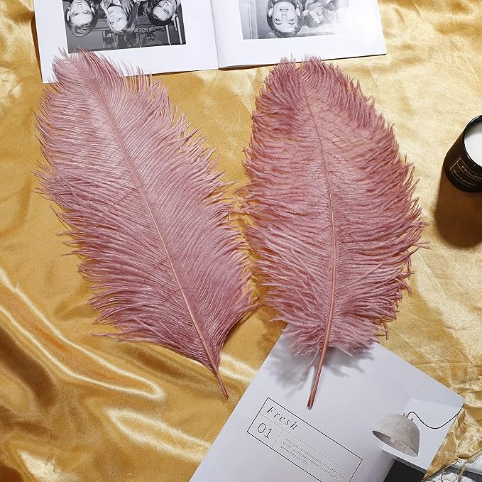 Larryhot Pink Ostrich Feathers Bulk- 16-18 inch 10pcs Feathers - Image 7