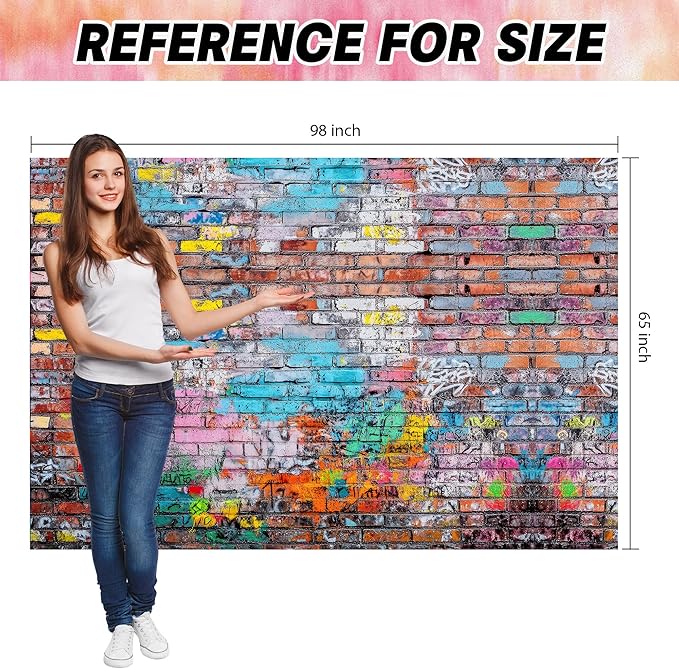 Colorful Graffiti Brick Wall Backdrop Banner - Image 6