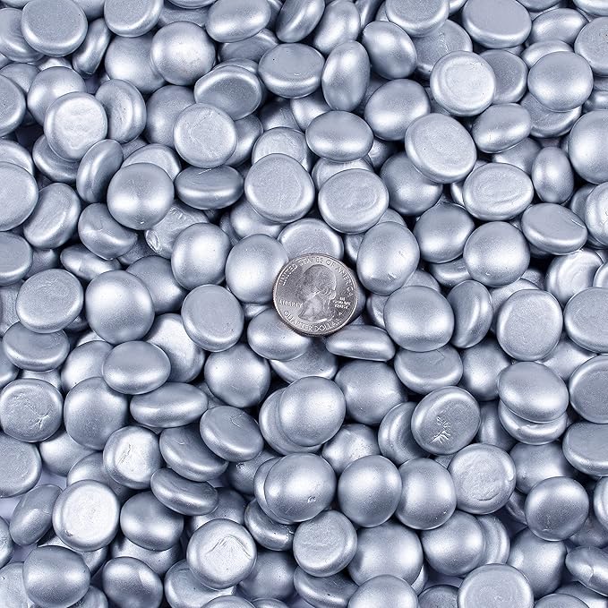 Galashield Flat Glass Marbles for Vases Silver Glass Gems Beads Pebbles Vase - Image 3