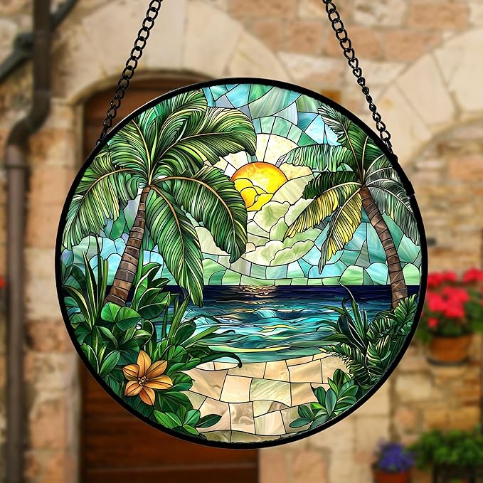 Stained Glass Window Hanging, and Mom 6.3 in - Image 5