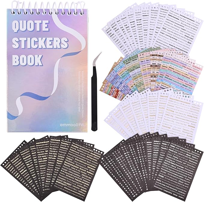 3000+ Pcs Word Stickers for Journaling, 50 Sheets Gold Foil Art Scrapbook Quote by emmoolife
