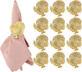 Set of 12 Turkey Napkin Rings for Thanksgiving Table Decor | Premium Metal by ALPHALivingHOME
