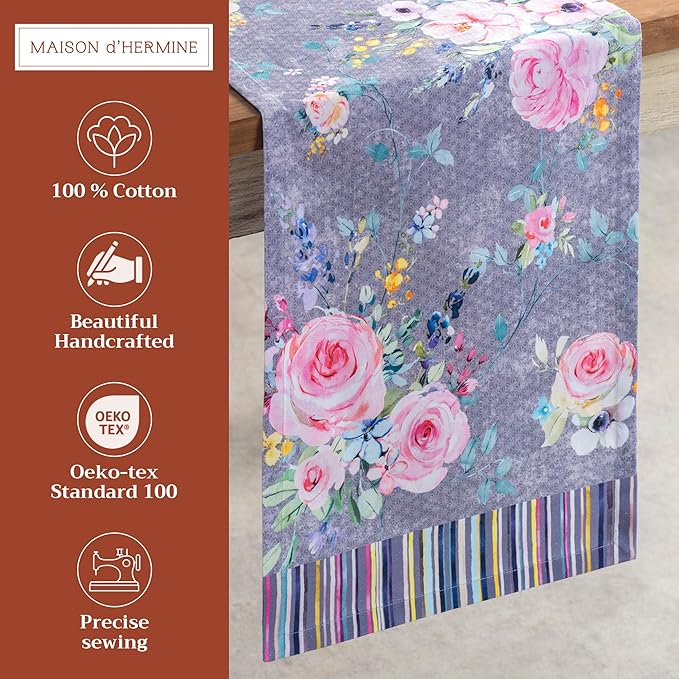 Maison d' Hermine Table Runner 100% Cotton Single Layer Table Runners 72 inches - Image 2