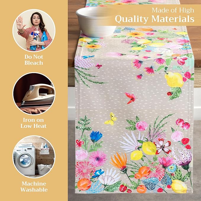 Maison d' Hermine Table Runner 100% Cotton Double Layer Table Runners 108 - Image 3