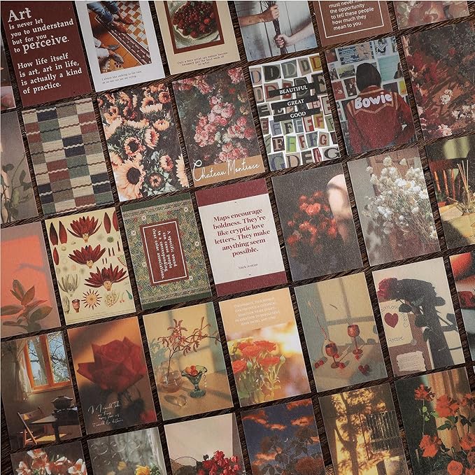 6 Sets 300 Pcs Washi Stickers Set Vintage Aesthetic Sticker Book - Image 9