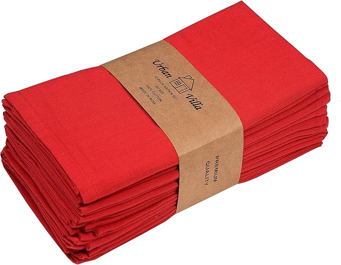 Urban Villa Cloth Napkins 100% Cotton Slub Absorbent Dinner Napkins Oversized - Image 9