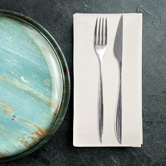 Urban Villa 12-Pack Ivory Dinner Napkins 100% Cotton Coth Napkins Everyday Use - Image 8