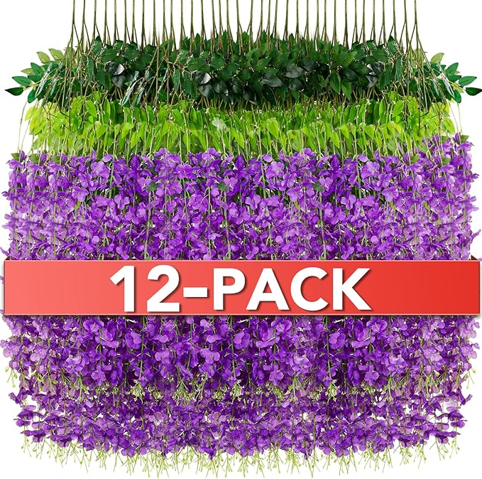 Wisteria Hanging Flowers, Fake Hanging Flowers, Wisteria artificiales Garland by CreateABetterLife