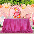 QueenDream Tablecloth Hot Pink Birthday Decorations: 90x90 Inch Sequin by QueenDream