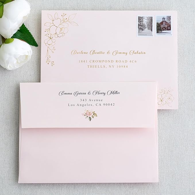 PONATIA 50 PCS 5x7 Envelopes, Blush Pink Self- Adhesive A7 Envelopes - Image 4