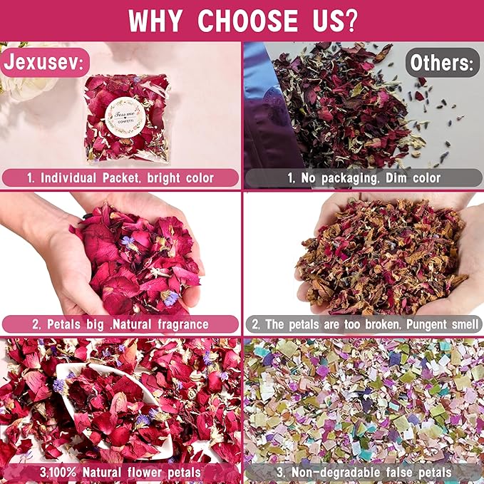 20 Pack Biodegradable Confetti, Dried Flower Petals, Biodegradable Flower Petals - Image 5