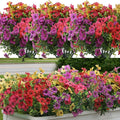 Artificial Flowers for Outdoors 12 Bundles, UV Resistant Colorful Fake Silk by LUOAIYI
