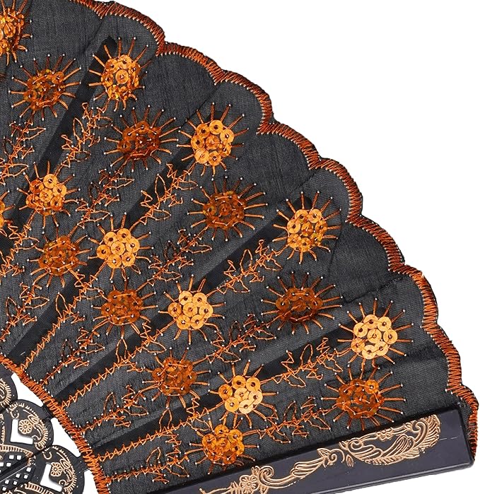 QIRMIZI 10 Pack Fabric Folding Handheld Fans, and Dancing - Image 4