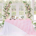 LuoluoHouse Pink Lace Tablecloth Table Fabric 6pcs 60x120 Inch by LuoluoHouse