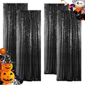 ShinyBeauty Black Sequin Curtains 2FTx8FT 4 Panels | Sparkly Photo Backdrop by ShinyBeauty