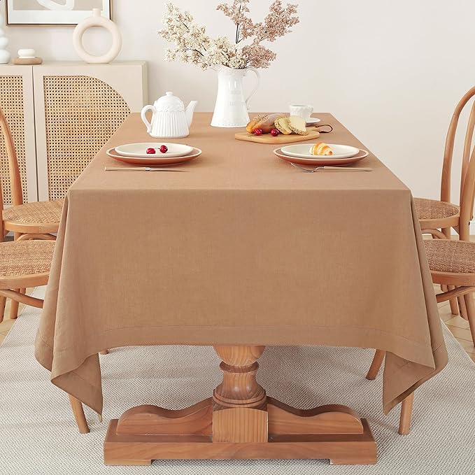 100% Pure French Linen Tablecloths 55x55inch Durable Stonewashed Square Table - Image 3