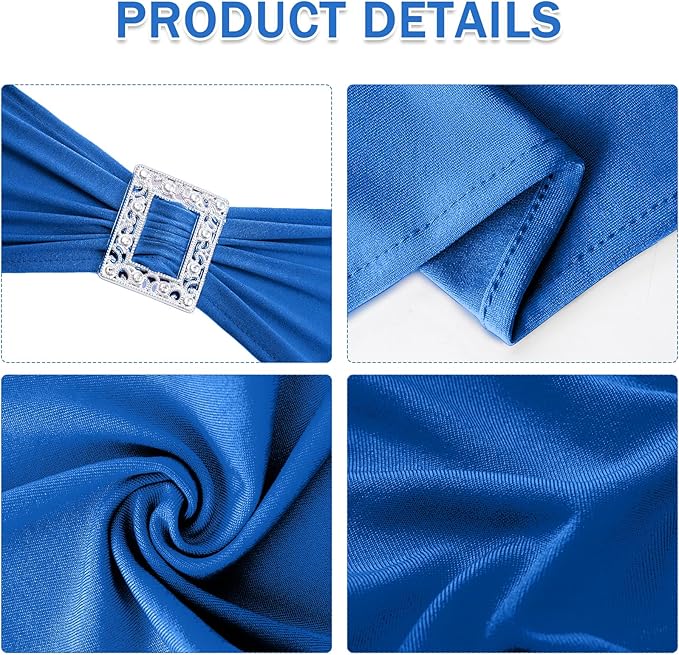 Joccun 120 PCS Spandex Chair Sashes Bows Stretch Chair Cover Band - Image 3